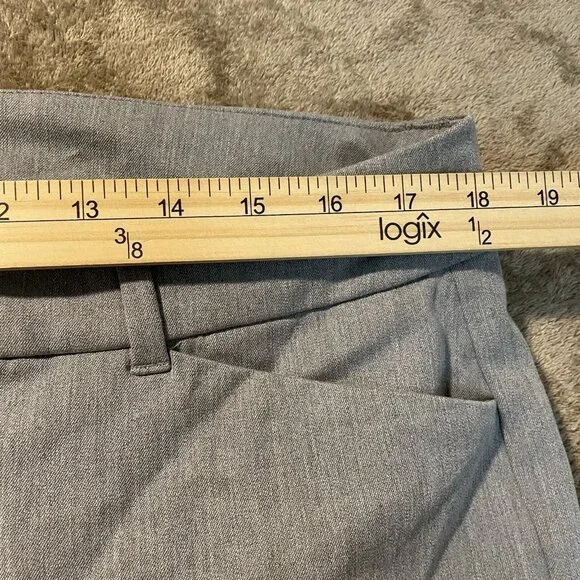 Old Navy Pants Womens 16 Pixie High Rise Gray Heathered Dress Career Cuffed - Picture 5 of 7